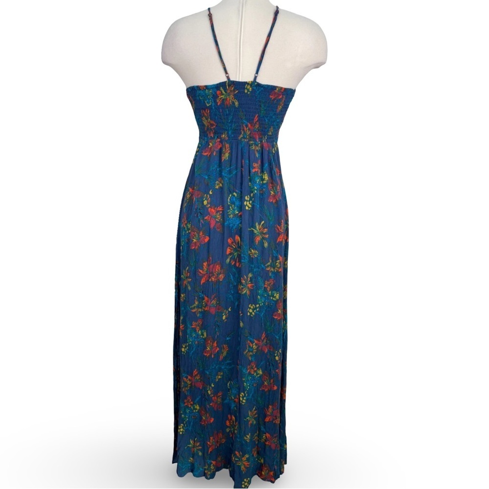 Free People Womens Medium One Step Ahead Maxi Dress in Blue Floral Halter - Picture 4 of 10